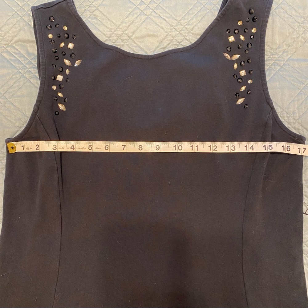 New York & Company Black Dress with Jeweled Accents Size XL - Picture 6 of 8